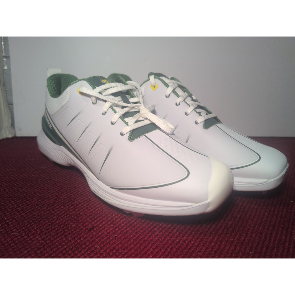 Sqairz GFP Metal Baseball Cleat Shoe Light Gray And Green Men's 11.5 Athletic